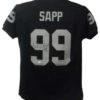 Warren Sapp Autographed Oakland Raiders Size XL Black Jersey HOF JSA 20093