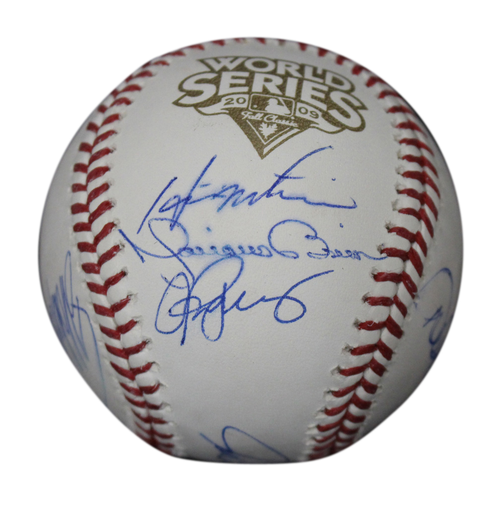 2009 New York Yankees Team Signed World Series Baseball 9 Sigs Steiner