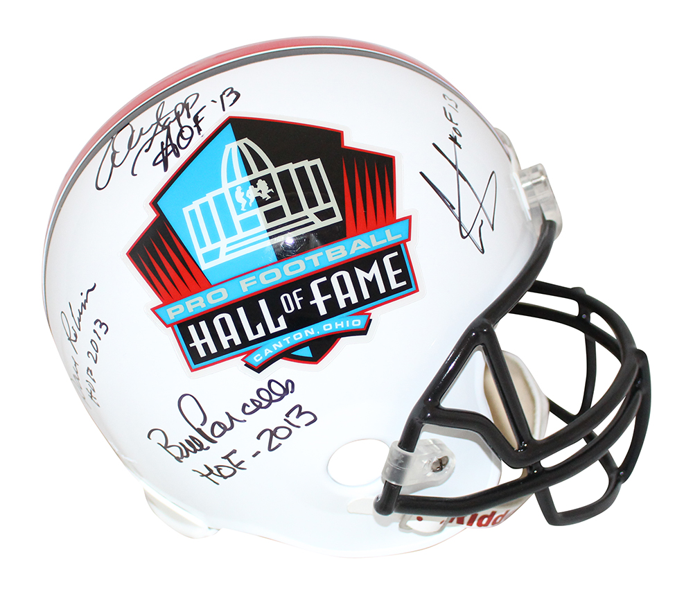 2013 Hall Of Fame Class Signed F S Helmet 7 Sigs Sapp Carter Parcells 
