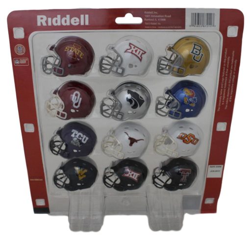 2015 Big 12 Riddell Pocket Pro Size Helmet Conference Set 13832