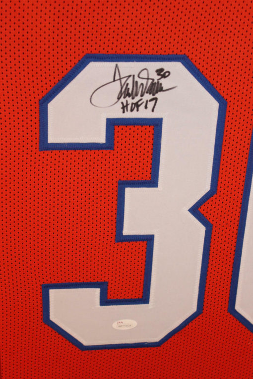Terrell Davis Autographed Denver Broncos Framed Orange XL Jersey JSA 20160
