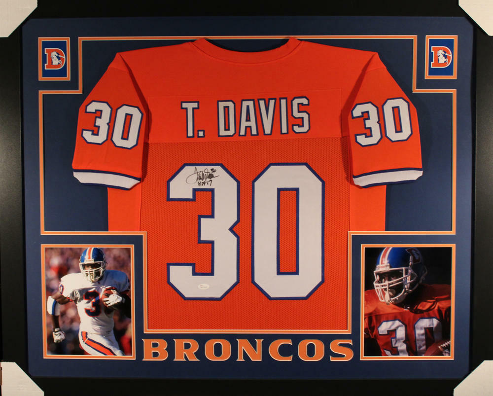 Terrell Davis Autographed and Framed Denver Broncos Jersey