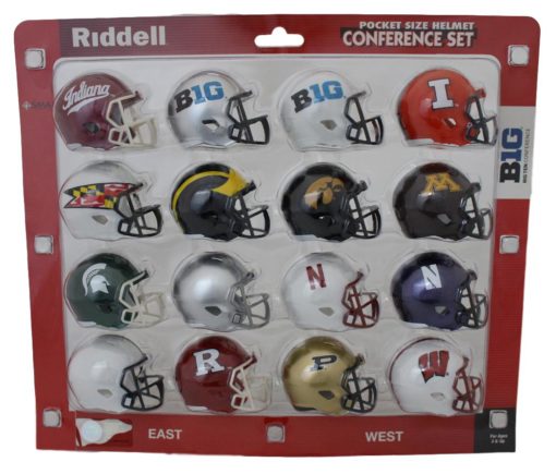 2016 Big 10 Riddell Pocket Pro Size Helmet Conference Set 13845