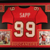 Warren Sapp Autographed Tampa Bay Buccaneers Framed Red XL Jersey JSA 20190