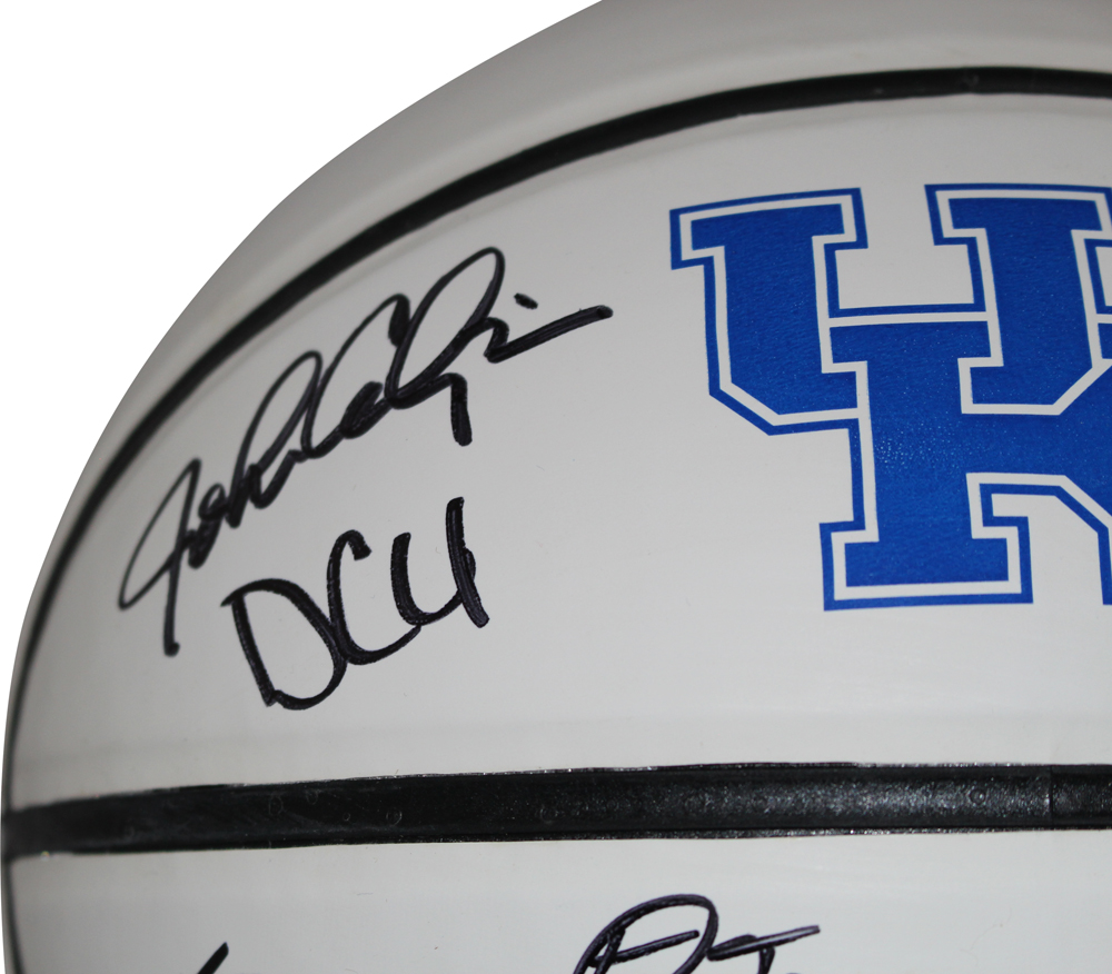 Kentucky Wildcats Team Signed White Basketball 12 Sigs Coach Calipari BAS