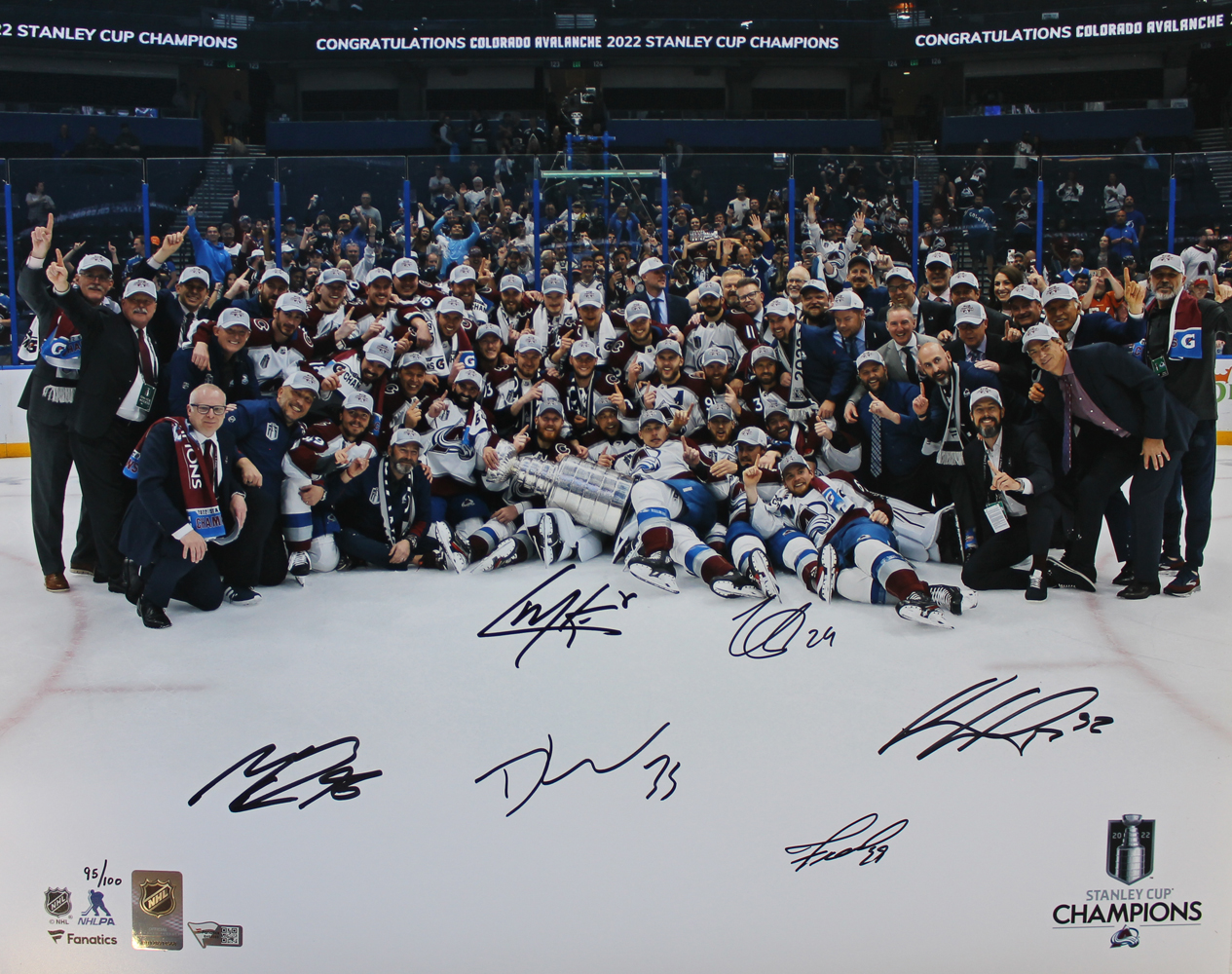 Colorado Avalanche Autographed 2022 Stanley Cup Champions adidas