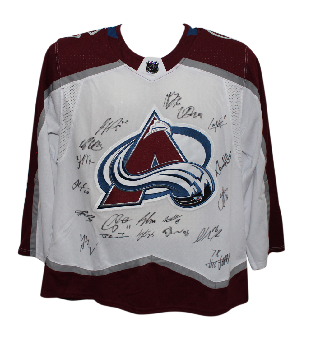 2022 Colorado Avalanche Team Signed Adidas White 54 Jersey 19 Sigs FAN