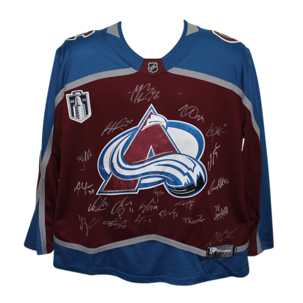 Colorado Avalanche Team Signed Burgandy Fanatics 2XL Jersey 20 Sigs BAS