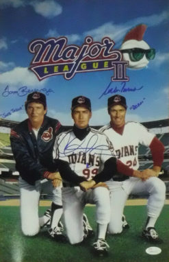 SHEEN, BERENGER & BERNSEN AUTOGRAPHED/SIGNED MAJOR LEAGUE 12X18 PHOTO 20436 JSA