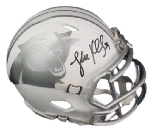 Luke Kuechly Autographed/Signed Carolina Panthers Ice Mini Helmet BAS 20511