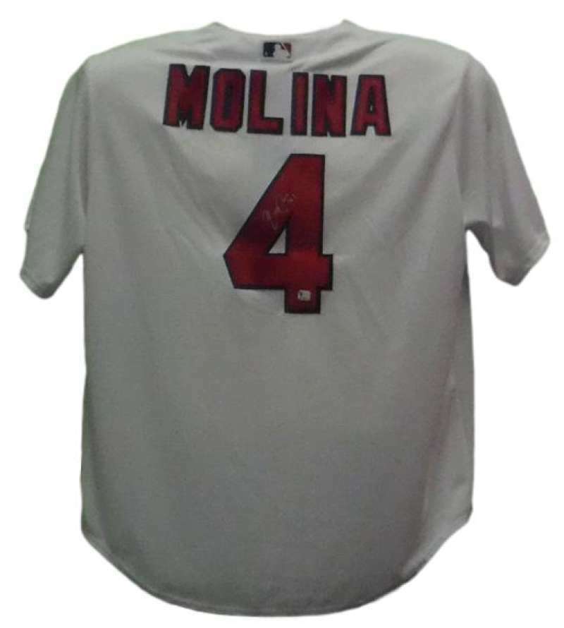 Yadier Molina Autographed St Louis Cardinals Majestic White Replica Jersey  20521 – Denver Autographs