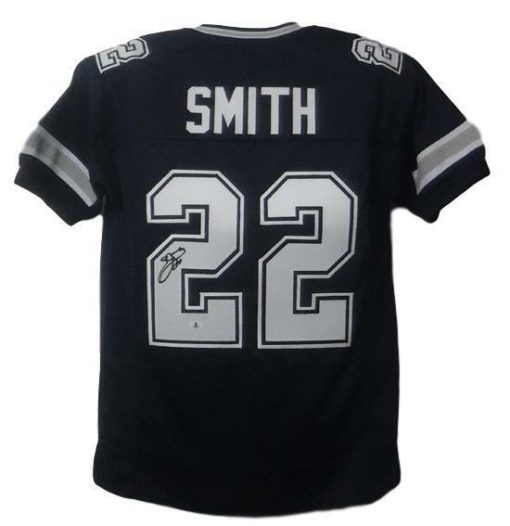 EMMITT SMITH AUTOGRAPHED/SIGNED DALLAS COWBOYS BLUE SIZE XL JERSEY 20625 BAS