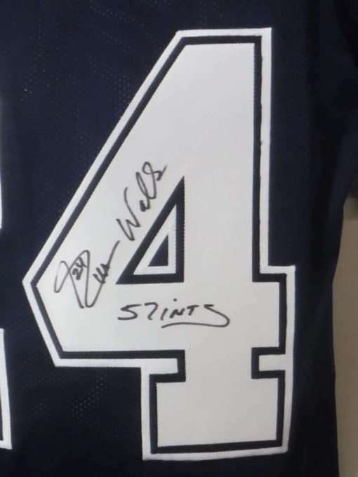 Everson Walls Autographed/Sign Dallas Cowboys Custom  Blue Jersey 57 Ints 20633