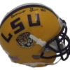 Derrius Guice Autographed/Signed LSU Tigers Schutt Mini Helmet Yellow JSA 20725