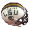 Derrius Guice Autographed/Signed LSU Tigers Schutt Mini Helmet JSA 20726