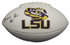 Derrius Guice Autographed/Signed LSU Tigers Logo Football JSA 20727