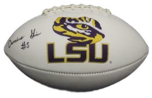 Derrius Guice Autographed/Signed LSU Tigers Logo Football JSA 20727