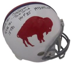 O.J. Simpson Autographed Buffalo Bills Replica TB Helmet Stat JSA