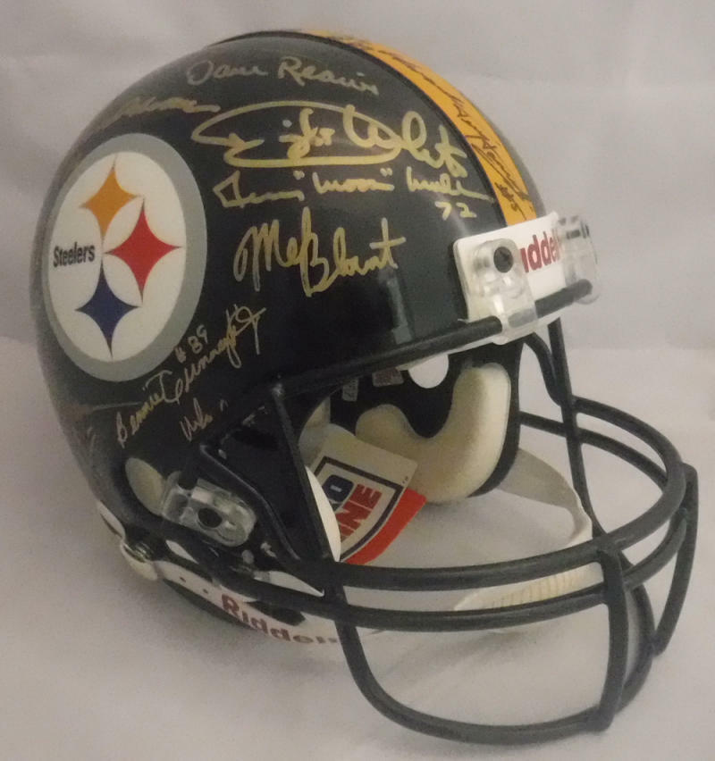 steelers team signed helmet