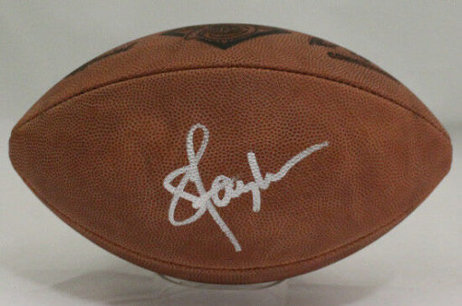 LAWRENCE TAYLOR AUTOGRAPHED NEW YORK GIANTS 75TH ANNIVERSARY FOOTBALL 20963 JSA