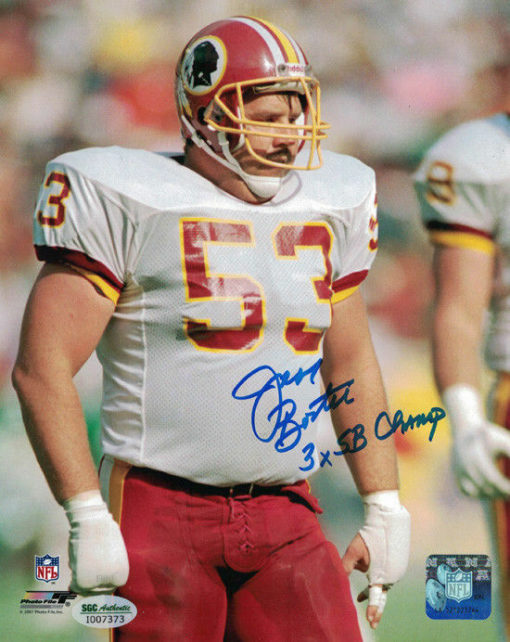 Jeff Bostic Autographed Washington Redskins 8x10 Photo Solo 3x Champ SGC 21019