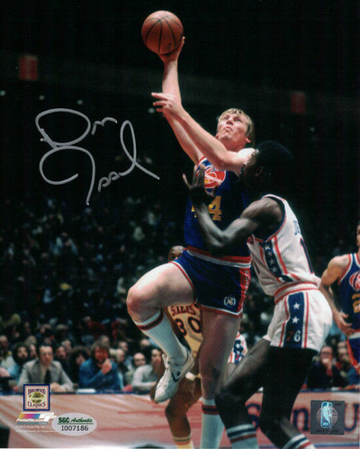 DAN ISSEL AUTOGRAPHED/SIGNED DENVER NUGGETS 8X10 PHOTO VS 76ERS 21039 SGC