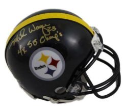 MIKE WAGNER AUTOGRAPHED/SIGNED PITTSBURGH STEELERS MINI HELMET 21072 SGC