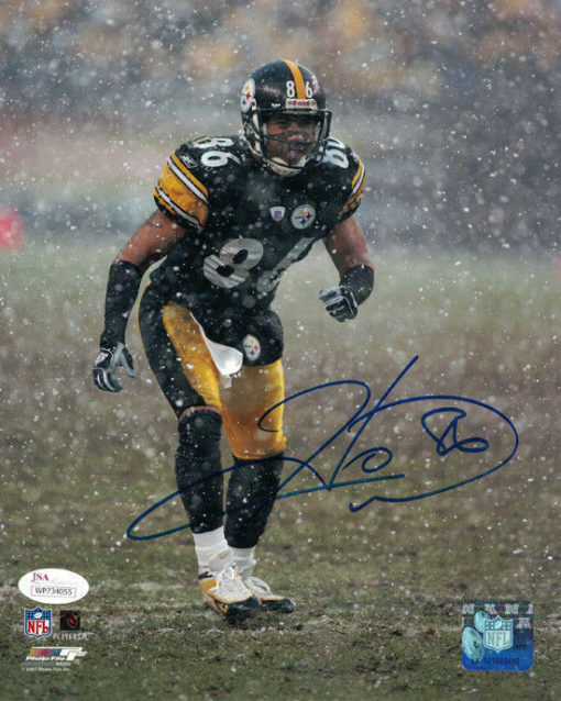 Hines Ward Autographed/Signed Pittsburgh Steelers 8x10 Photo JSA 21075 PF