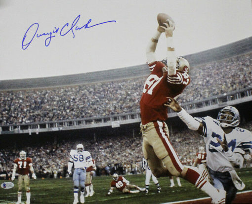 DWIGHT CLARK AUTOGRAPHED/SIGNED SAN FRANCISCO 49ERS 16X20 PHOTO CATCH 21122 BAS