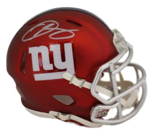 Odell Beckham Autographed/Signed New York Giants Blaze Mini Helmet JSA 21197