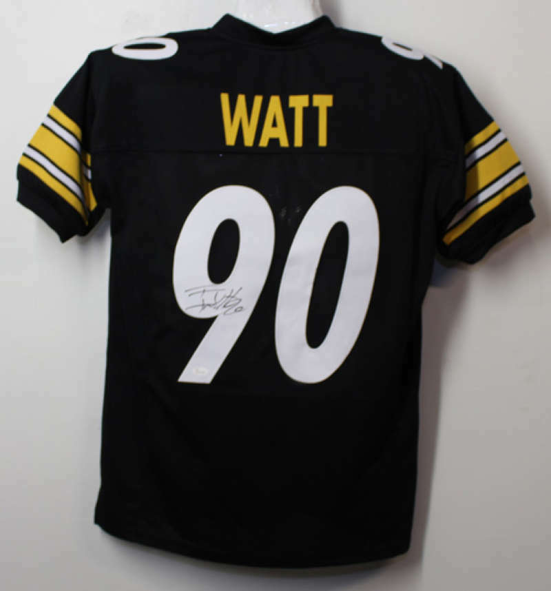 TJ Watt Autographed Pittsburgh Steelers Size XL Black Jersey JSA 21216