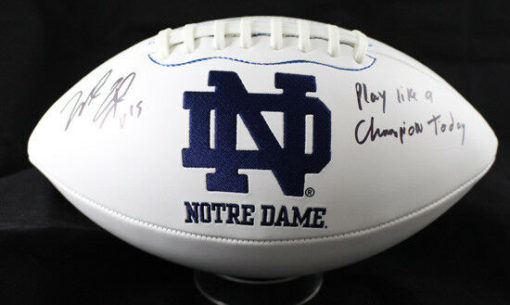 WILL FULLER AUTOGRAPHED/SIGNED NOTRE DAME LOGO FOOTBALL 21305 w/JSA