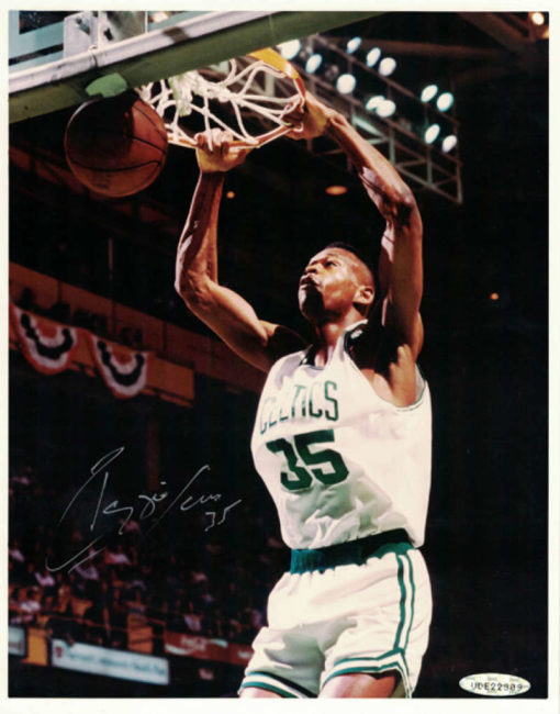 Reggie Lewis Autographed Boston Celtics 8x10 Photo Leather UDA Book UDA 21343