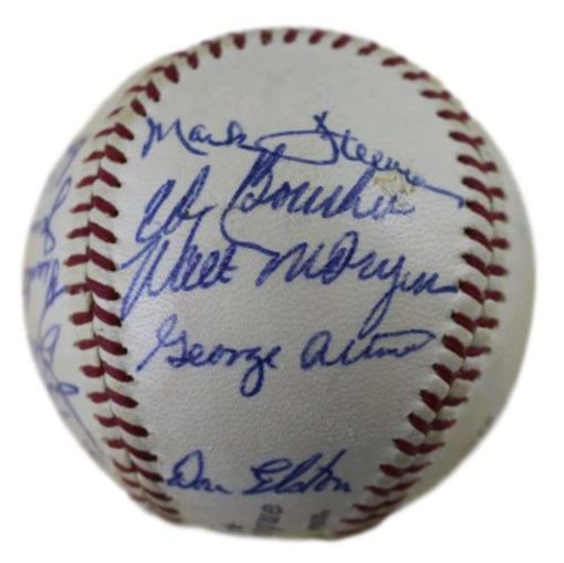 1960 Chicago Cubs Autographed Baseball Ernie Banks, Durocher,Zimmer+18 JSA 21347