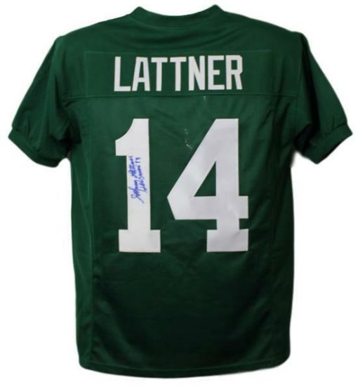 Johnny Lattner Autographed Notre Dame Irish Green XL Jersey Heisman 21366
