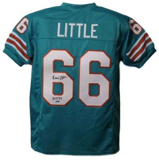 Larry Little Autographed Miami Dolphins XL Teal Jersey HOF Tristar 21367