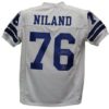 John Niland Autographed Dallas Cowboys White XL Jersey SB VI Champ 21373