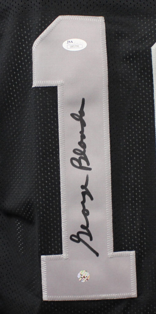 George Blanda Autographed/Signed Oakland Raiders XL Black Jersey JSA 21395