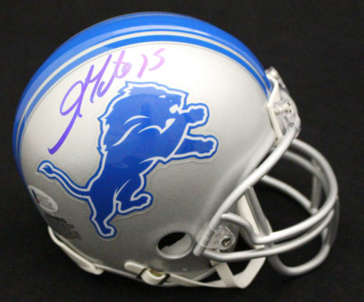 Golden Tate Autographed/Signed Detroit Lions Riddell Mini Helmet BAS 21412