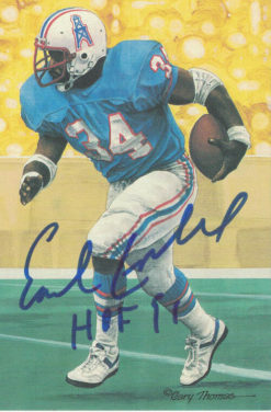 Earl Campbell Autographed Houston Oilers Goal Line Art Blue HOF JSA 21430