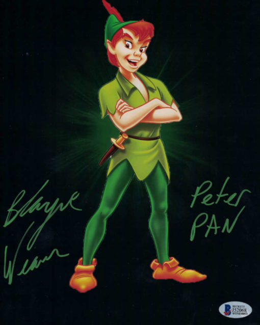 Blayne Weaver Autographed/Signed Peter Pan 8x10 Photo Disney BAS 21446