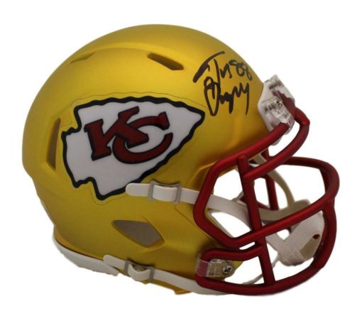 Tony Gonzalez Autographed/Signed Kansas City Chiefs Blaze Mini Helmet JSA 21491