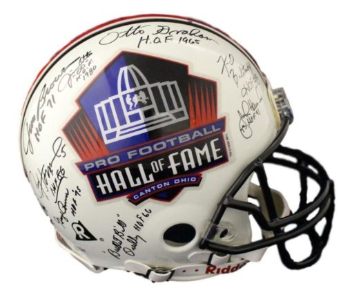 Hall of Fame NFL Signed Proline Helmet 23 Sigs Brown Ditka Harris BAS 21496