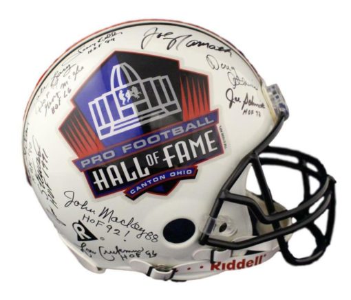 Hall of Fame NFL Signed Proline Helmet 22 Sigs Namath Shula Bell BAS 21498