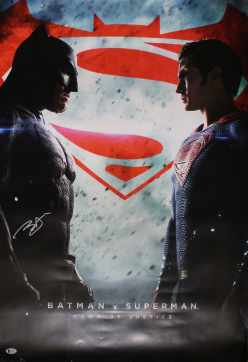 Ben Affleck Autographed/Signed Batman vs Superman Movie Poster BAS 21513