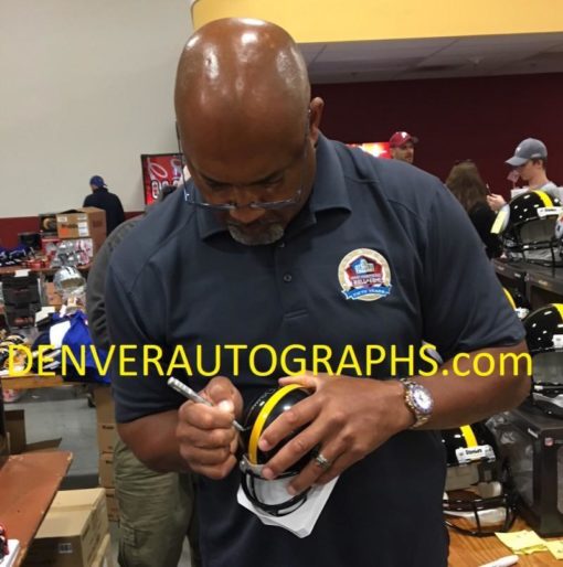 Dermontti Dawson Autographed Pittsburgh Steelers Mini Helmet HOF JSA 21567