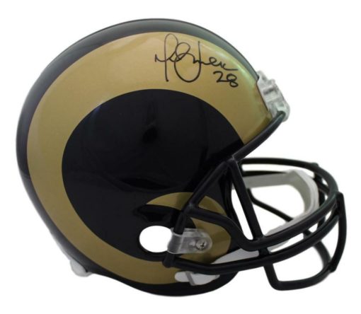 Marshall Faulk Autographed/Signed St Louis Rams Replica Helmet JSA 21576