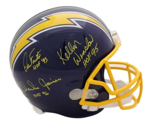 San Diego Chargers Triplets Signed Replica Helmet Winslow Fouts Joiner JSA 21577