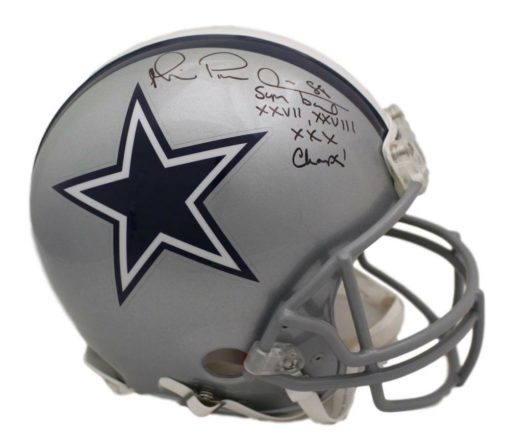 Michael Irvin Autographed Dallas Cowboys Proline Helmet SB Champs JSA 21602