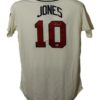 Chipper Jones Autographed Atlanta Braves Majestic Cream 48 Jersey BAS 21613